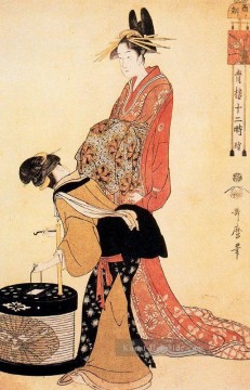  bijin - Die Stunde des Hundes Kitagawa Utamaro Ukiyo e Bijin ga